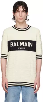Balmain Off-White жаккардовая футболка