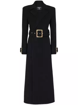 Balmain пальто из смесовой шерсти с поясом