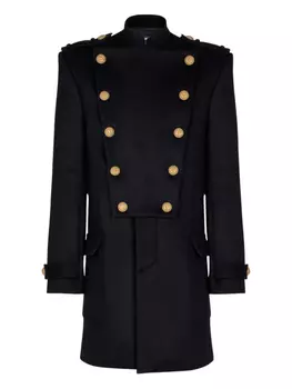 Balmain пальто со съемной манишкой, черный