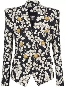 Balmain пиджак с принтом, черный
