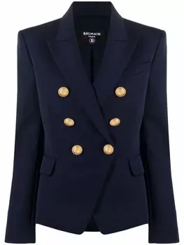 Balmain пиджак с тиснением на пуговицах, синий