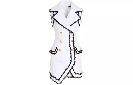 BALMAIN Платье без рукавов женское белое