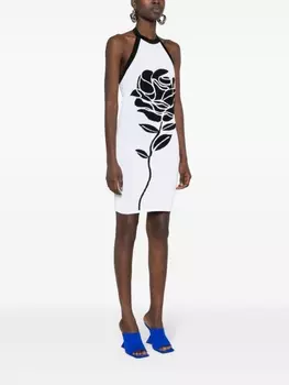 Balmain платье мини с принтом, черный