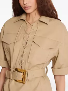 Balmain платье мини со шнуровкой, нейтральный