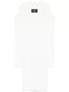 Balmain платье мини в рубчик, белый