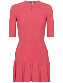 Balmain платье мини в рубчик, розовый