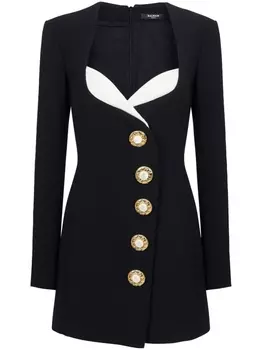 Balmain платье с декоративными пуговицами, черный