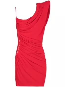 Balmain платье с пайетками, красный