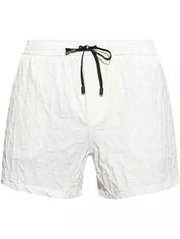 Balmain плавки-шорты с тисненым логотипом, белый