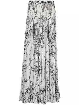 Balmain плиссированная юбка с графичным принтом из коллаборации с Disney, белый