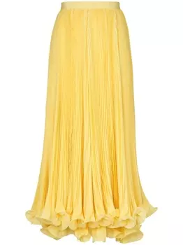 Balmain плиссированная юбка с оборками, желтый