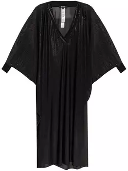 Balmain пляжное платье с металлическим эффектом, черный