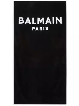 Balmain пляжное полотенце с логотипом, черный