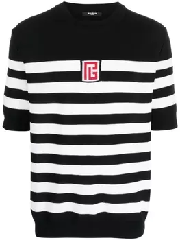 Balmain полосатая футболка, черный