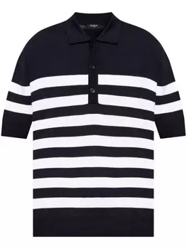Balmain полосатая рубашка поло, синий