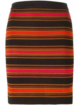 Balmain полосатая юбка, черный