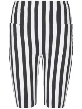 Balmain полосатые шорты с завышенной талией, черный