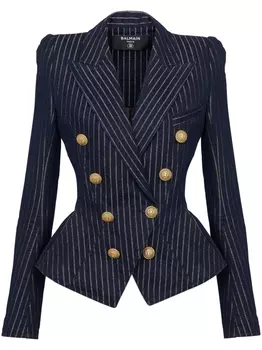 Balmain приталенная джинсовая куртка, синий
