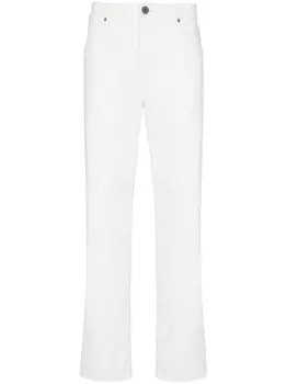 Balmain прямые джинсы с вышитым логотипом, белый