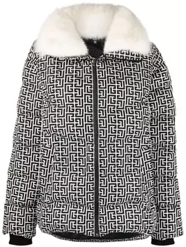Balmain пуховик с монограммой, черный