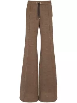 Balmain расклешенные брюки с кулиской, коричневый