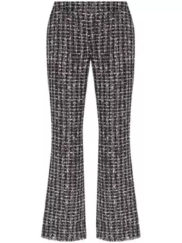 Balmain расклешенные твидовые брюки, черный
