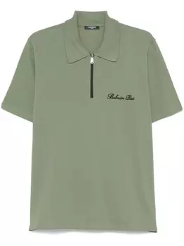 Balmain рубашка поло с вышитым логотипом, зеленый