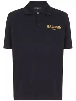 Balmain рубашка поло с вышивкой Vintage Balmain, черный