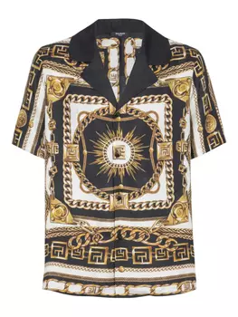 Balmain рубашка с графичным принтом, белый