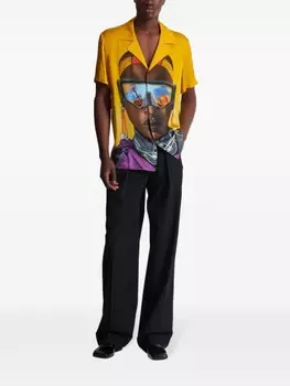 Balmain рубашка с графичным принтом из коллаборации с Disney, желтый