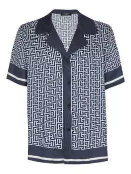 Balmain рубашка с монограммой, синий