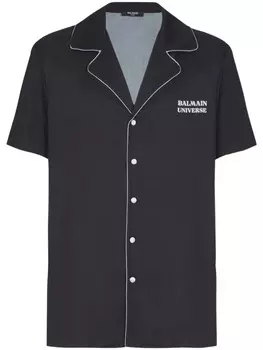 Balmain рубашка с принтом Planet, черный