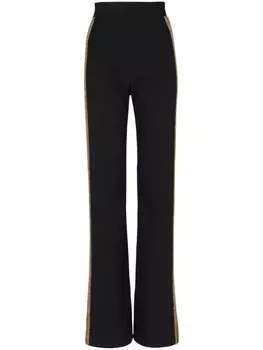 Balmain sequin-embellished wide-leg trousers, черный