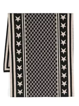 Balmain шарф из шерсти мериноса с монограммой, черный