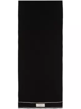 Balmain шарф из шерсти мериноса с нашивкой Label, черный