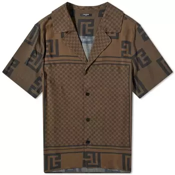 Balmain Шарф Monogram Отпускная рубашка, коричневый