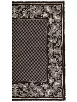 Balmain шарф с бахромой и принтом пейсли, черный