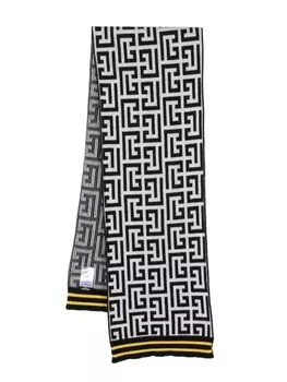 Balmain шарф с монограммой, черный