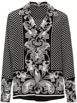 Balmain шелковая рубашка с монограммой, черный