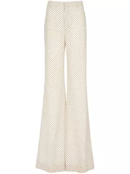 Balmain шелковые расклешенные брюки с принтом