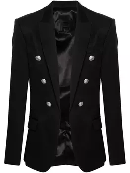 Balmain шерстяной блейзер, черный