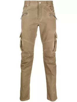 Balmain широкие брюки с молниями, нейтральный цвет