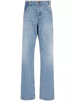 Balmain широкие джинсы с контрастными карманами, синий