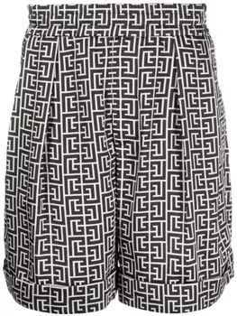 Balmain шорты-бермуды с монограммой, черный