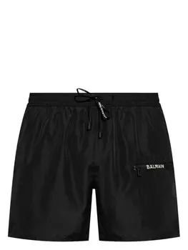 Balmain шорты для плавания с логотипом, черный