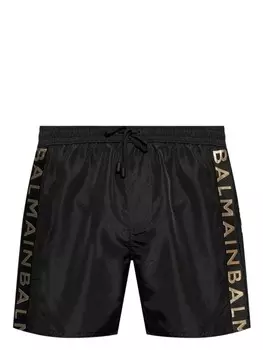 Balmain шорты для плавания с логотипом, черный