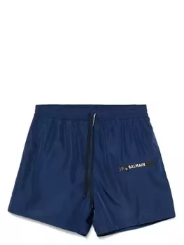 Balmain шорты для плавания с логотипом, синий