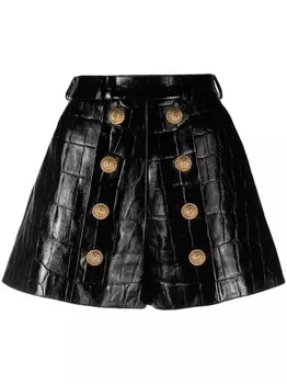 Balmain шорты с тиснеными пуговицами, черный