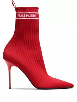Balmain Skye 95mm ankle boots, красный
