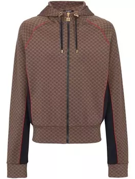 Balmain спортивная куртка с узором, коричневый